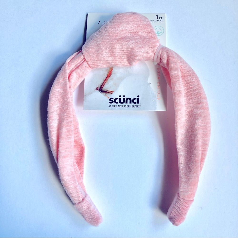 3/$15 NEW SCUNCI Turban Knotted Headband Pink Sustainable Juniors Women’s - Picture 1 of 13